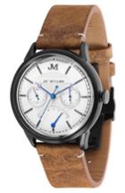 Men's James Mccabe Heritage Retrograde Ii Leather Strap Watch, 35mm