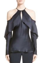 Women's Cushnie Et Ochs Florence Silk Charmeuse Cold Shoulder Top
