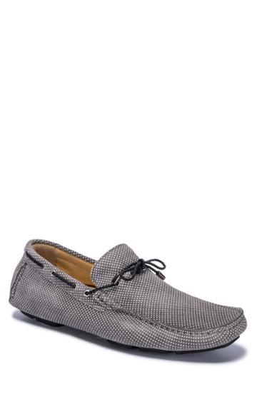 Men's Bugatchi Sanremo Patterned Driving Loafer M - Grey