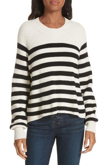 Women's Veronica Beard Boyd Stripe Sweater - Blue