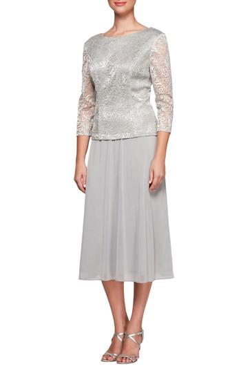Women's Alex Evenings Mock Two-piece Tea Length Dress