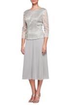 Women's Alex Evenings Mock Two-piece Tea Length Dress
