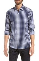 Men's Bonobos Unbutton Down Slim Fit Check Sport Shirt R - Blue