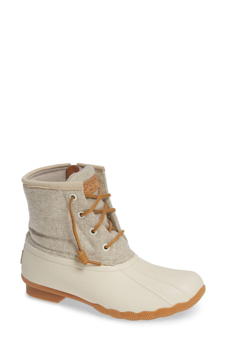 Women's Sperry Diamond Weave Saltwater Bootie M - Beige