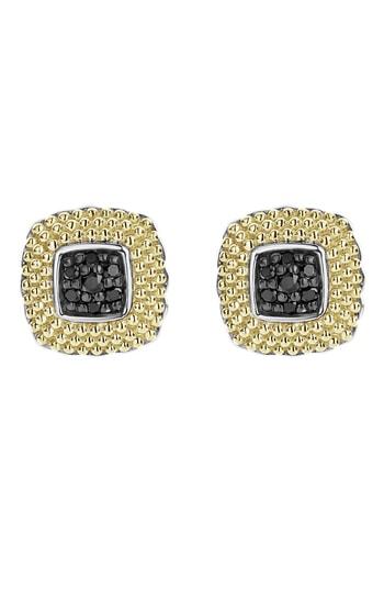 Women's Lagos Diamond Lux Black Diamond Square Stud Earrings
