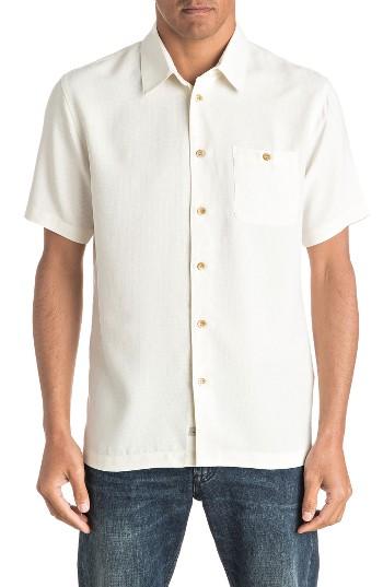Men's Quiksilver Waterman Collection Marlin Textured Shirt - White