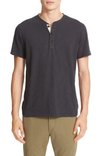 Men's Rag & Bone Standard Issue Henley, Size - Black
