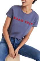 Women's Madewell Embroidered Road Trip Tee, Size - Blue