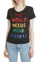 Women's Alice + Olivia Rylyn The World Needs More Sparkle Tee - Black