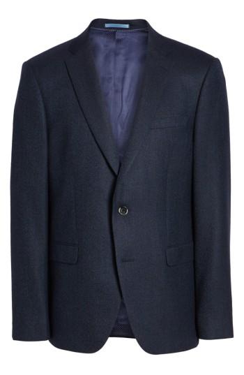 Men's Sand Trim Fit Wool Blazer R Eu - Blue