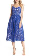 Women's Eliza J Gathered Lace Midi Dress - Blue