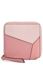Women's Loewe Colorblock Puzzle French Wallet - Pink