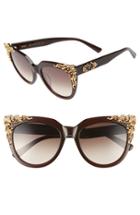Women's Mcm Baroque 54mm Cat Eye Sunglasses - Brown