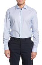 Men's John Varvatos Star Usa Slim Fit Stretch Microcheck Dress Shirt .5r - Blue
