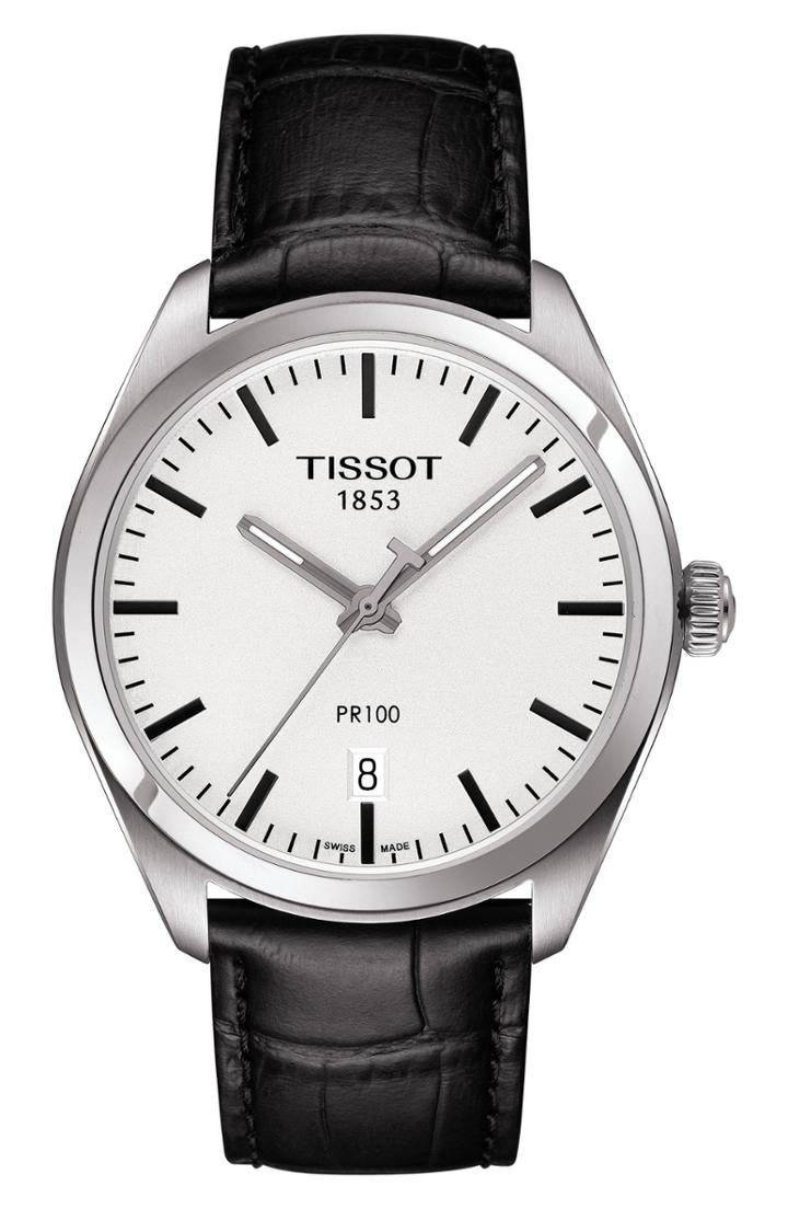 Women's Tissot Pr 100 Leather Strap Watch, 39mm