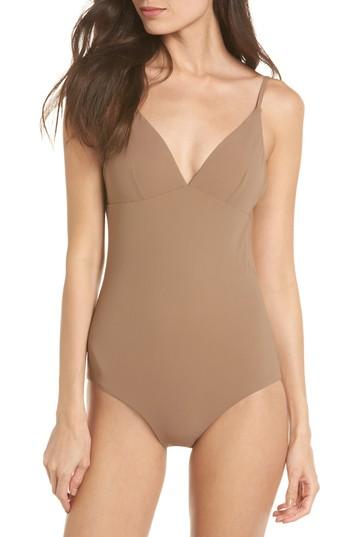 Women's Tory Burch Marina One-piece Swimsuit - Brown