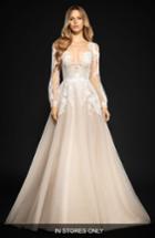 Women's Hayley Paige Winnie Long Sleeve Lace & Tulle Ballgown, Size In Store Only - Beige