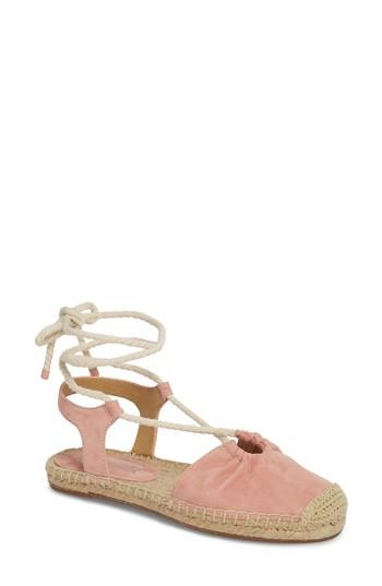 Women's Splendid Frey Ankle Tie Espadrille Flat .5 M - Pink