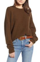 Women's Something Navy Fuzzy Oversize Sweater - Green