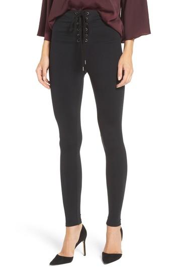 Women's David Lerner Corset Tie Ankle Leggings - Black
