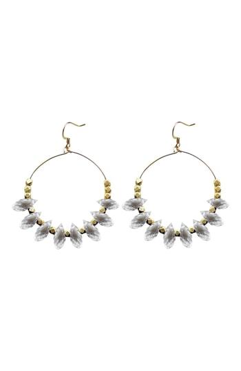 Women's Gemelli Mia Beaded Frontal Hoop Earrings