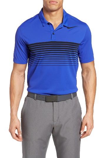 Men's Nike Mobility Speed Stripe Stretch Golf Polo - Blue