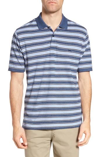 Men's Rodd & Gunn Sandy Point Stripe Pique Polo, Size - Blue/green