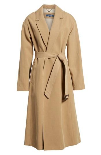 Women's Cole Haan Double Face Wrap Maxi Jacket - Brown