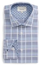 Men's Ted Baker London Swanney Endurance Trim Fit Plaid Dress Shirt .5 32/33 - Blue