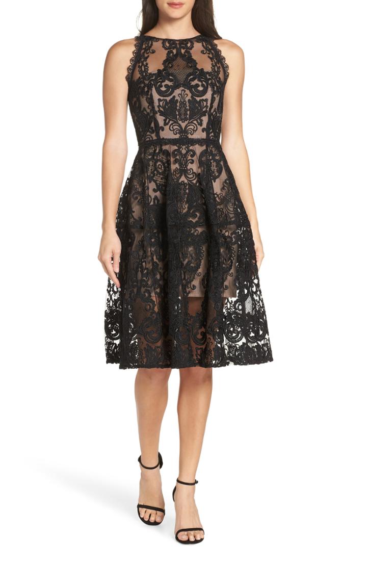 Women's Bronx And Banco Chiara Embellished Mesh Cocktail Dress