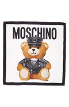 Women's Moschino 'bear' Square Silk Scarf, Size - White