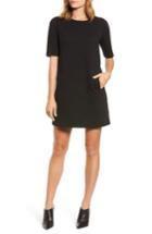 Women's Halogen Textured Elbow Sleeve Tunic Dress, Size - Black