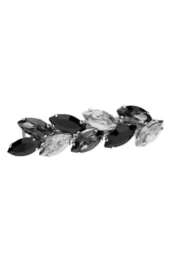 L. Erickson Small Ivy Swarovski Crystal Barrette, Size - Grey