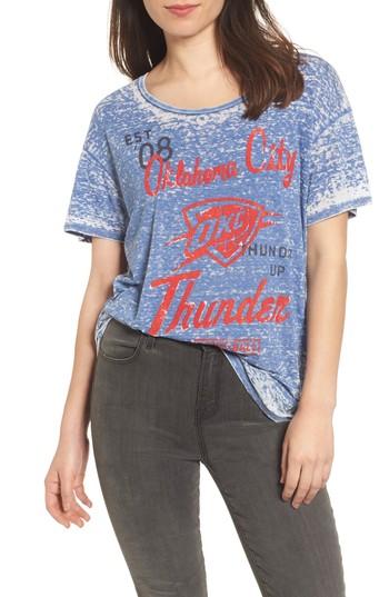 Women's Junk Food Nba Oklahoma City Thunder Burnout Tee - Blue