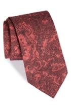 Men's Brioni Paisley Silk Tie, Size - Burgundy