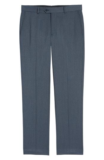 Men's Nordstrom Men's Shop Trim Fit Flat Front Wool Blend Pants