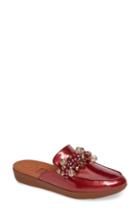 Women's Fitflop Serene Beaded Mule .5 M - Red