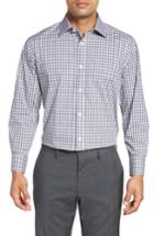 Men's English Laundry Regular Fit Check Dress Shirt - 32/33 - Grey