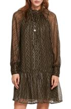 Women's Scotch & Soda Print Metallic Ruffle Hem Dress - Green