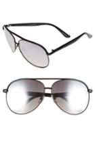 Junior Women's Quay Australia 'macaw' 65mm Aviator Sunglasses - Black/ Silver Mirror