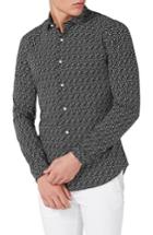 Men's Topman Skinny Fit Geo Print Stretch Woven Shirt