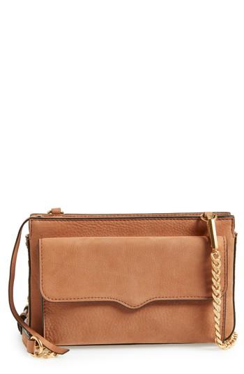 Women's Rebecca Minkoff Medium Bree Nubuck Crossbody Wallet - Brown