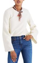 Women's Madewell Flare Sleeve Ribbed Top, Size - Ivory