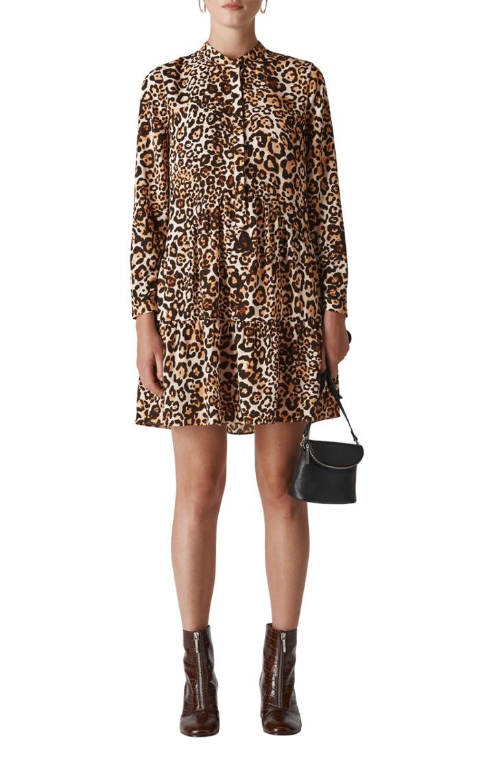 Women's Whistles Leopard Print Shirtdress Us / 4 Uk - Brown