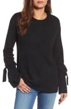 Women's Halogen Tie Bell Sleeve Sweater - Black