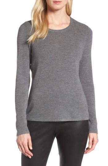 Women's Eileen Fisher Slim Merino Wool Sweater, Size - Grey