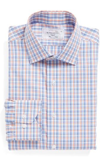 Men's Lorenzo Uomo Trim Fit Check Dress Shirt 32 - Orange