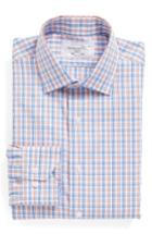 Men's Lorenzo Uomo Trim Fit Check Dress Shirt 32 - Orange