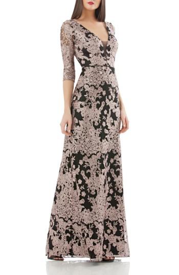 Women's Js Collections Embroidered Lace Gown - White