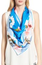 Women's Ted Baker London Harmony Square Silk Scarf, Size - Blue